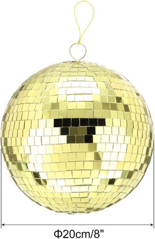 MECCANIXITY Disco Ball Mirror Ball 6 Inch Hanging Disco Balls with Hanging Ring and Rope for Party Dance Wedding Stage Festival Christmas Club Home Decoration, Gold in Saudi Arabia