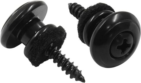 Hordion 2 قطعة أقفال حزام الجيتار، أزرار حزام القيثارة مع مسامير وغسالات للجيتار الصوتي باس المندولين، أسود in Kuwait