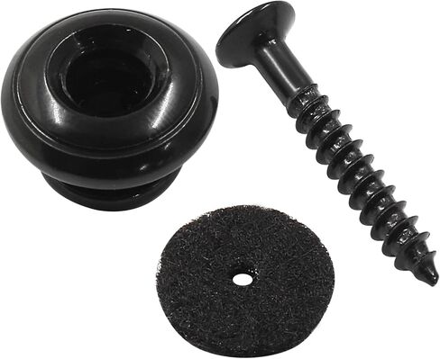 Hordion 2 قطعة أقفال حزام الجيتار، أزرار حزام القيثارة مع مسامير وغسالات للجيتار الصوتي باس المندولين، أسود in Kuwait