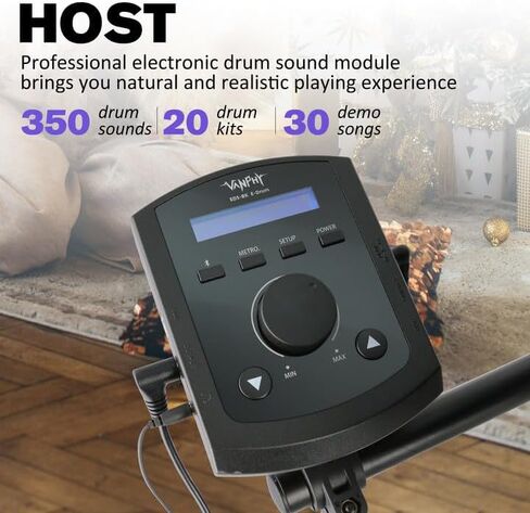 Electric Drum Set Electronic Drum Set for Beginner Electric Drums with Quiet Mesh Pads 20 Drum Set 350 Sounds 2 Pedals Bluetooth Sticks Drum Stool Headphone 6.35mm Audio Cable（Purple） in Saudi Arabia