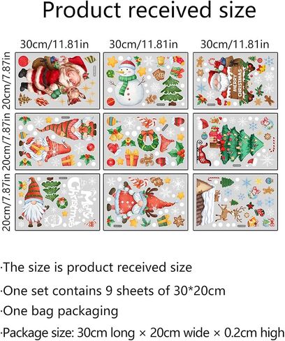 Snowflake Window Clings,9 Sheets Christmas Window Clings, Christmas Decorations Indoor 253 Pcs White Snowflake for Glass Window Home Decor Snowflakes Stickers Decals Christmas Winter Decorations in Saudi Arabia