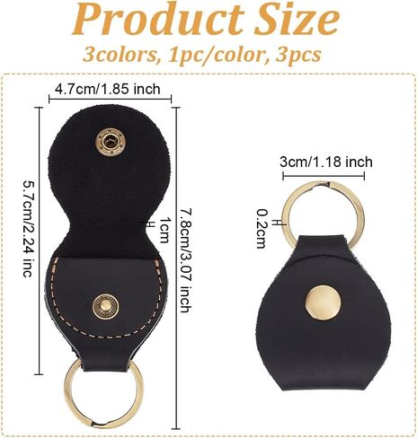 OLYCRAFT 3Pcs 3 Colors Leather Guitar Pick Holder Set Full Grain Leather Guitar Rustic Pick Case Leather Keychain Case Bag Guitar Pick Holder for Guitar Players Key Organizer-Coconut Brown Camel Black in Saudi Arabia