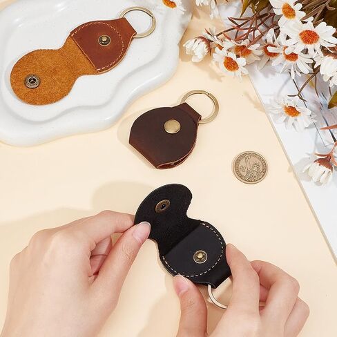 OLYCRAFT 3Pcs 3 Colors Leather Guitar Pick Holder Set Full Grain Leather Guitar Rustic Pick Case Leather Keychain Case Bag Guitar Pick Holder for Guitar Players Key Organizer-Coconut Brown Camel Black in Saudi Arabia