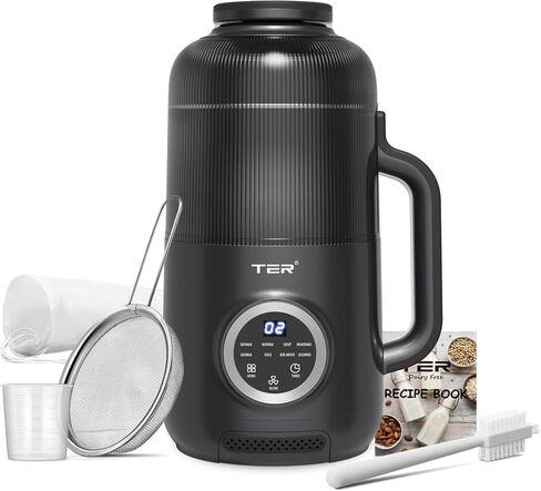 8-in-1 Nut Milk Maker, 40oz Blender Homemade Almond, Oat, Soy, Coconut milk, Juice & Soup, Electric Bean Milk Machine with Delay Start/Auto-Clean/Boil Water/Keep Warm, White in Kuwait