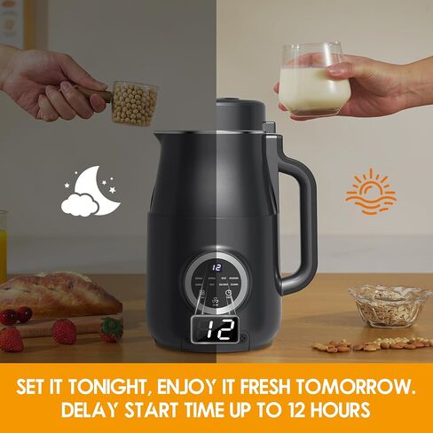 8-in-1 Nut Milk Maker, 40oz Blender Homemade Almond, Oat, Soy, Coconut milk, Juice & Soup, Electric Bean Milk Machine with Delay Start/Auto-Clean/Boil Water/Keep Warm, White in Kuwait
