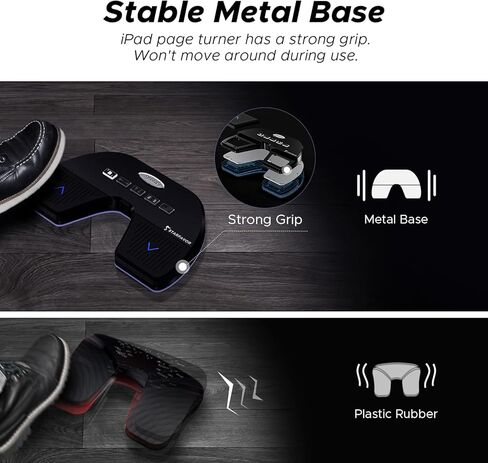 Starfavor Wireless Page Turner Pedal for IPad Tablets Phone App USB Foot Pedal Wireless Foot Pedal Design with Dark Visible Blue Light and Special Metal Base, Silent, Rechargeable in Kuwait