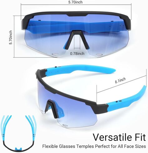 Smart Glasses for Running, Cycling, Polarized Sport Sunglasses for Men Women, Bluetooth 5.4 Headphones, UV400, Photochromic, Spherical Lenses, Black in Saudi Arabia