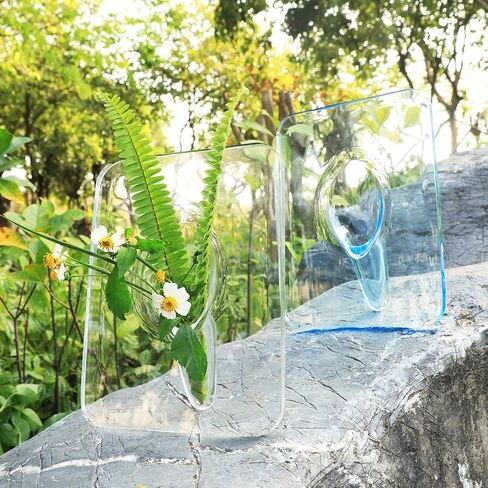 WONIU 2 Pack Acrylic Clear Frame Vase, Photo Flower Vase, Aesthetic Picture Vase for Centerpieces, Table Top, Office Home Decor, Wedding in Saudi Arabia