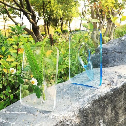 WONIU 2 Pack Acrylic Clear Frame Vase, Photo Flower Vase, Aesthetic Picture Vase for Centerpieces, Table Top, Office Home Decor, Wedding in Saudi Arabia