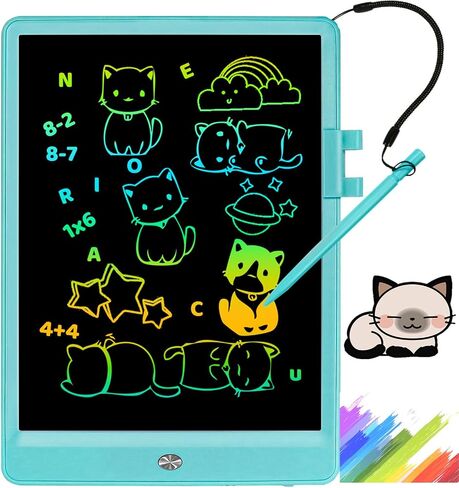 كمبيوتر لوحي للكتابة LCD، هدايا ألعاب لوحة رسومات الشعار المبتكرة للفتيات من سن 3 إلى 8 سنوات، لوحة رسم إلكترونية ملونة مقاس 10 بوصات للأطفال، هدايا للأطفال الصغار في عيد ميلاد التعلم التعليمي والسفر in Saudi Arabia