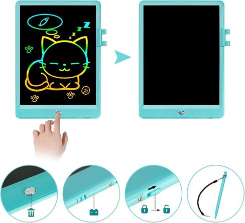 كمبيوتر لوحي للكتابة LCD، هدايا ألعاب لوحة رسومات الشعار المبتكرة للفتيات من سن 3 إلى 8 سنوات، لوحة رسم إلكترونية ملونة مقاس 10 بوصات للأطفال، هدايا للأطفال الصغار في عيد ميلاد التعلم التعليمي والسفر in Saudi Arabia