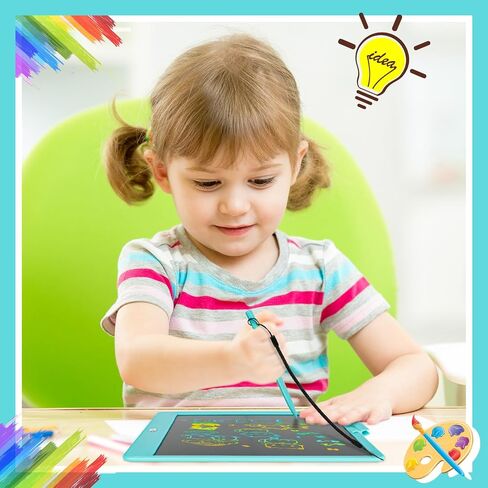 كمبيوتر لوحي للكتابة LCD، هدايا ألعاب لوحة رسومات الشعار المبتكرة للفتيات من سن 3 إلى 8 سنوات، لوحة رسم إلكترونية ملونة مقاس 10 بوصات للأطفال، هدايا للأطفال الصغار في عيد ميلاد التعلم التعليمي والسفر in Saudi Arabia