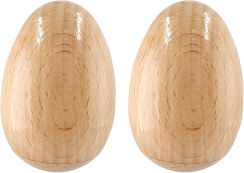 مجموعة من 4 قطع من هزاز البيض الخشبي الطبيعي من Litoexpe، أدوات إيقاعية موسيقية لتزيين الحرف اليدوية لعيد الفصح (لون طبيعي) in Kuwait