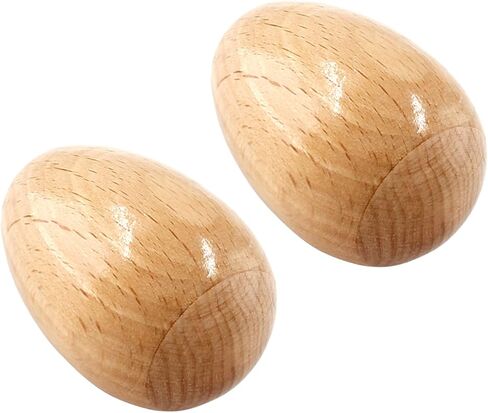 مجموعة من 4 قطع من هزاز البيض الخشبي الطبيعي من Litoexpe، أدوات إيقاعية موسيقية لتزيين الحرف اليدوية لعيد الفصح (لون طبيعي) in Kuwait