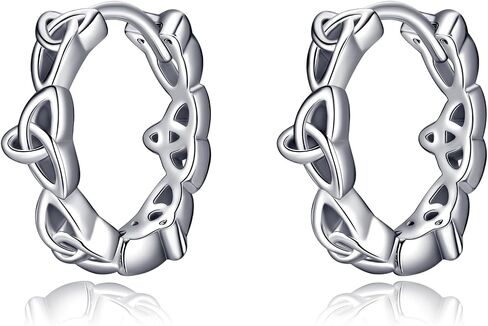 Celtic Cross Hoop Earrings for Men Women Sterling Silver Irish Cross Jewelry for Men Boyfriend Women in Kuwait