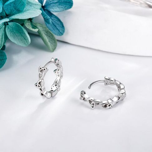 Celtic Cross Hoop Earrings for Men Women Sterling Silver Irish Cross Jewelry for Men Boyfriend Women in Kuwait