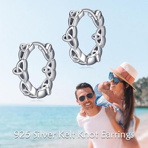 Celtic Cross Hoop Earrings for Men Women Sterling Silver Irish Cross Jewelry for Men Boyfriend Women in Kuwait