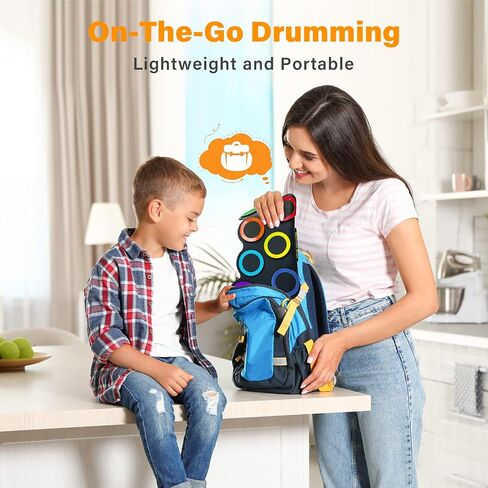 BESFAN Portable Electronic Drum Set - 7 Pads Roll up Drum Practice Pad with Pedals & Stick, Headphone, Jack in Drum Set Kit for Kids and Adults, Great Holiday Christmas & Birthday Gift in Kuwait