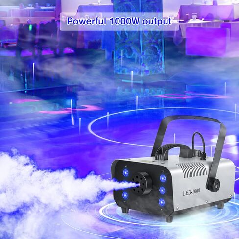 DMX 1000W Fog Machine with Wireless Remote Control,Smoke & Haze Machine with 6 LED RGB Light for Atmosphere, Theatrical, Halloween, Party, Stage Effects, and Wedding in Saudi Arabia