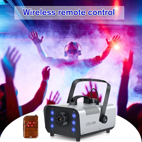 DMX 1000W Fog Machine with Wireless Remote Control,Smoke & Haze Machine with 6 LED RGB Light for Atmosphere, Theatrical, Halloween, Party, Stage Effects, and Wedding in Saudi Arabia