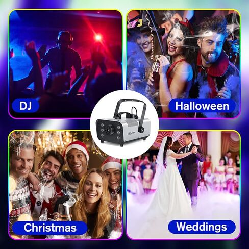 DMX 1000W Fog Machine with Wireless Remote Control,Smoke & Haze Machine with 6 LED RGB Light for Atmosphere, Theatrical, Halloween, Party, Stage Effects, and Wedding in Saudi Arabia