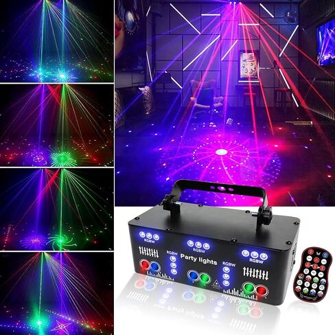 21 Eyes Stage Light Disco Dj Party Strobe Lights Indoor Sound Activated RGB UV Ball Lighting by DMX512 Control LED Ravelight for Home Parties Karaoke Birthday Wedding Bar in Saudi Arabia