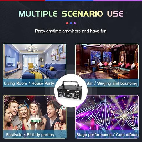 21 Eyes Stage Light Disco Dj Party Strobe Lights Indoor Sound Activated RGB UV Ball Lighting by DMX512 Control LED Ravelight for Home Parties Karaoke Birthday Wedding Bar in Saudi Arabia