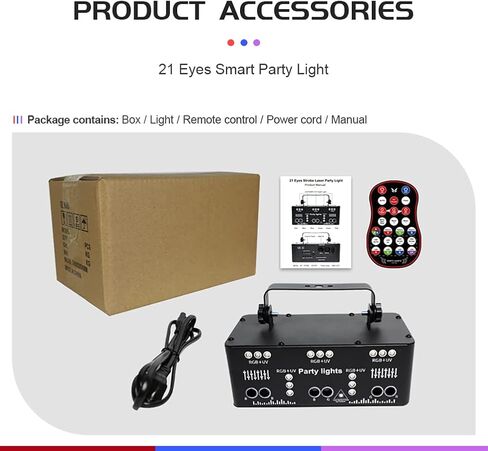21 Eyes Stage Light Disco Dj Party Strobe Lights Indoor Sound Activated RGB UV Ball Lighting by DMX512 Control LED Ravelight for Home Parties Karaoke Birthday Wedding Bar in Saudi Arabia