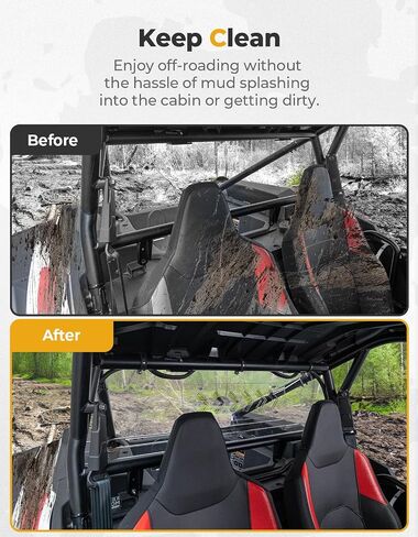 KEMIMOTO Tinted Rear Windshield Compatible with 2024 RZR XP 1000, Sliding Vented Anti-UV 1/4" Polycarbonate Hard Rear Window Compatible with 2024 2025 Polaris RZR XP 1000/RZR XP4 1000 in Saudi Arabia