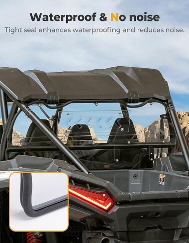 KEMIMOTO Tinted Rear Windshield Compatible with 2024 RZR XP 1000, Sliding Vented Anti-UV 1/4" Polycarbonate Hard Rear Window Compatible with 2024 2025 Polaris RZR XP 1000/RZR XP4 1000 in Saudi Arabia
