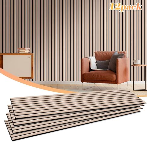 10 عبوات من لوحات الحائط الصوتية الكبيرة، لوحات مقاومة للصوت للجدار، لوحات عازلة للصوت ذاتية اللصق مقاس 47 × 12 × 0.4 بوصة، معالجة صوتية لاستوديو تسجيل المكاتب المنزلية in Kuwait