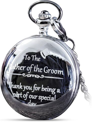 FJ FREDERICK JAMES Father of The Bride Gifts - Engraved 'Father of The Bride' Pocket Watch - Dad of The Bride Gifts for Wedding in Saudi Arabia