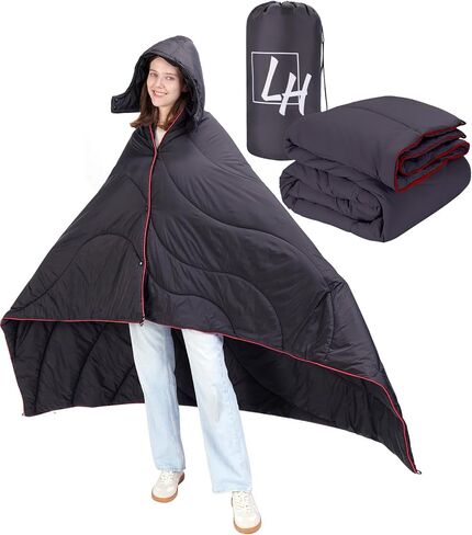 Outdoor Puffy Camping Blanket, Lightweight Down Alternative Puffy Waterproof Stadium Blanket with Portable Bag, Lightweight Camping Blanket for 2 People, Cold Weather, Sports, Travel, Car, 79*54 inch in Kuwait