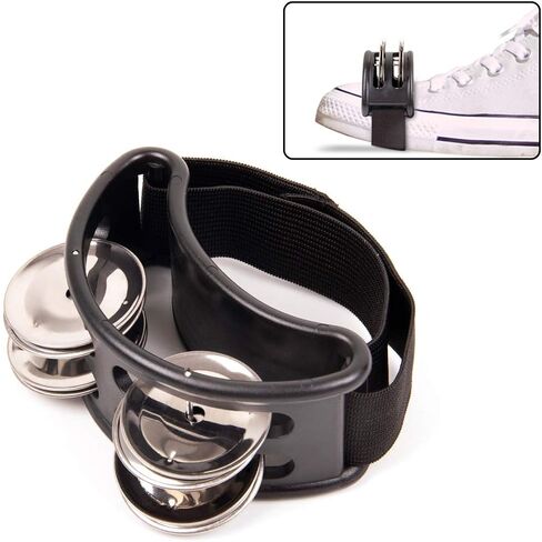 Foot Tambourine Percussion Jingle Shaker Musical Instrument Bells (Black) in Saudi Arabia