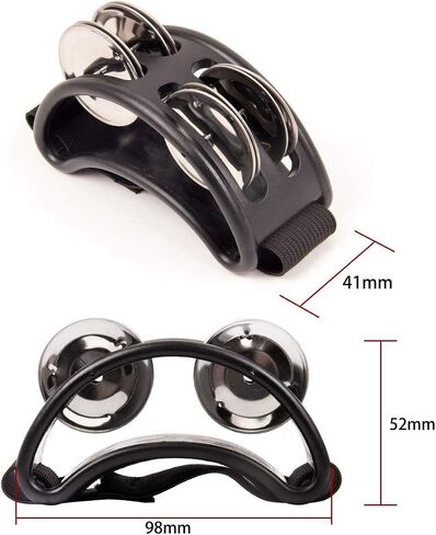 Foot Tambourine Percussion Jingle Shaker Musical Instrument Bells (Black) in Saudi Arabia