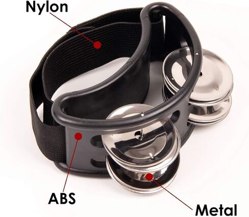 Foot Tambourine Percussion Jingle Shaker Musical Instrument Bells (Black) in Saudi Arabia