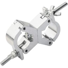 Lighting Truss Swivel Coupler Clamps for Lights, Lighting O Clamp Dj Light Pole Clamp Quick Release Dual Head Truss Clamp, 30mm-35mm Dual Swivel Tube Clamp Two Wrap Around Pipe Clamp Mounting Bracket