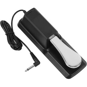 Sustain Pedal, Universal Keyboard Piano Pedal with Polarity Switch 1/4'' Input Plug, suitable for Digital Piano, Piano Keyboard, MIDI KeyboardSynthesizer, etc