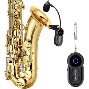 UHF Wireless Instruments Microphone: Saxophone Microphone,Wireless Receiver and Transmitter,160ft Range,Plug and Play,Great for Trumpets, Clarinet, Cello
