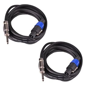 Seismic Audio - SASPT12-25-2Pack - Pair of 25 Foot Pro Audio Speakon to 1/4" Speaker Cables -12 Gauge 2 Conductor 25' Speaker Cables