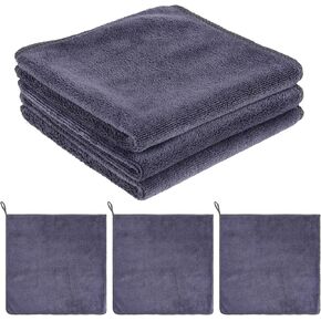 3 Pack Plush Microfiber Polishing Cloth, Plush Microfiber Guitar Cloth, Soft Cleaning Polishing Cloth, Microfiber Towels, Guitar Cleaning and Care Product, 12 x 12 Inches, Gray