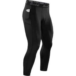 Runhit Mens Compression Pants Running Tights Pockets Sports Leggings Spandex Workout Cycling Athletic Thermal