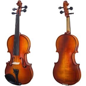 Paititi 1/2 Size Solid Wood Ebony Fitted Violin with Bow Lightweight Case