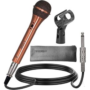 5 CORE Professional Dynamic Vocal Microphone Neodymium Cardioid Unidirectional Handheld Mic for Speakers, Karaoke W/Steel Mesh Grille, Metal Body ON/Off Switch w/16ft Detachable Cable+ Clip+ Bag