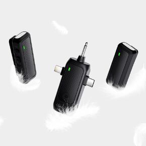 Diivoo Wireless Lavalier Microphones Campatible iPhone, Android Phone, Camera, USB-C, 10-Hour Battery Mic, Mini Lapel Microfono with Noise Cancelling for Video Recording, Vlog, YouTube, TikTok