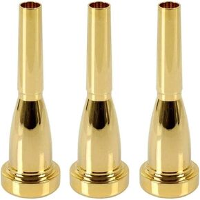 Liyafy 3pcs Bb Trumpet Mouthpiece 3C 5C 7C Bullet Shape Replacement Trumpet Parts Gold Plated