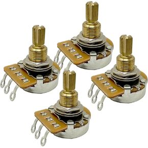 500k Pots for Guitar Volume and Tone, Short Split Shaft 10% Tolerance Potentiometers, Pack of 4