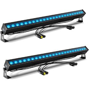Washer Stage Lights,24pc Beads 3W RGB LED Wall Washer Light Bar Indoor Floor Stage Lights Dj Light Bar Waterproof IP65 Lighting Shows Floor Lights Bar Color Changing for Backdrop Weddings (Black)