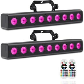 DJ Light Bar,50W LED 4in1 RGBW DJ Stage Lights Bar with Remote Control Sound Activated DMX Stage Lighting Uplights for Church Events Wedding Disco Party Stage DJ Lighting Bar 2Pack