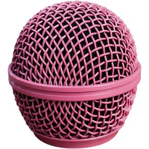 Microphone Head Replace, Steel Mesh Mic Grille Heads, Grille Mic Ball Replacement with Inner Foam, Fits for Shure SM58, SM58S, SM58LC, BETA58 Windscreen Cover (Red, 1 pcs)